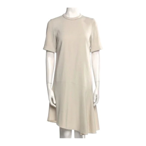 Brunello Cucinelli Ivory Monili Beaded Asymmetrical Wool Dress Tennis Preppy XL - Picture 1 of 8